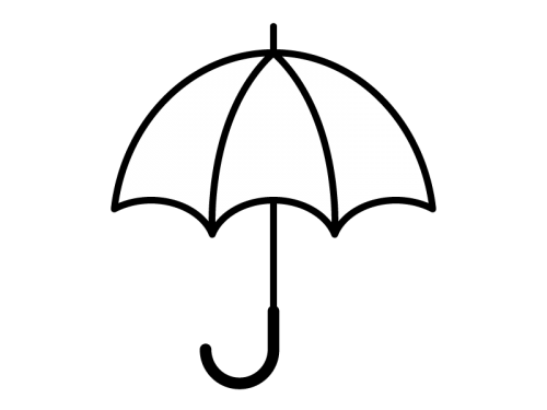 雨天 傘の白黒イラスト かわいい無料の白黒イラスト モノぽっと