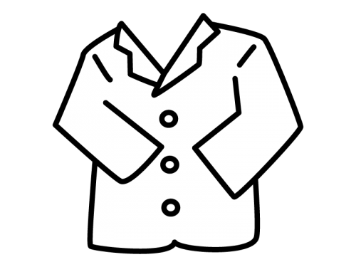 コート ジャケットの白黒イラスト かわいい無料の白黒イラスト モノ